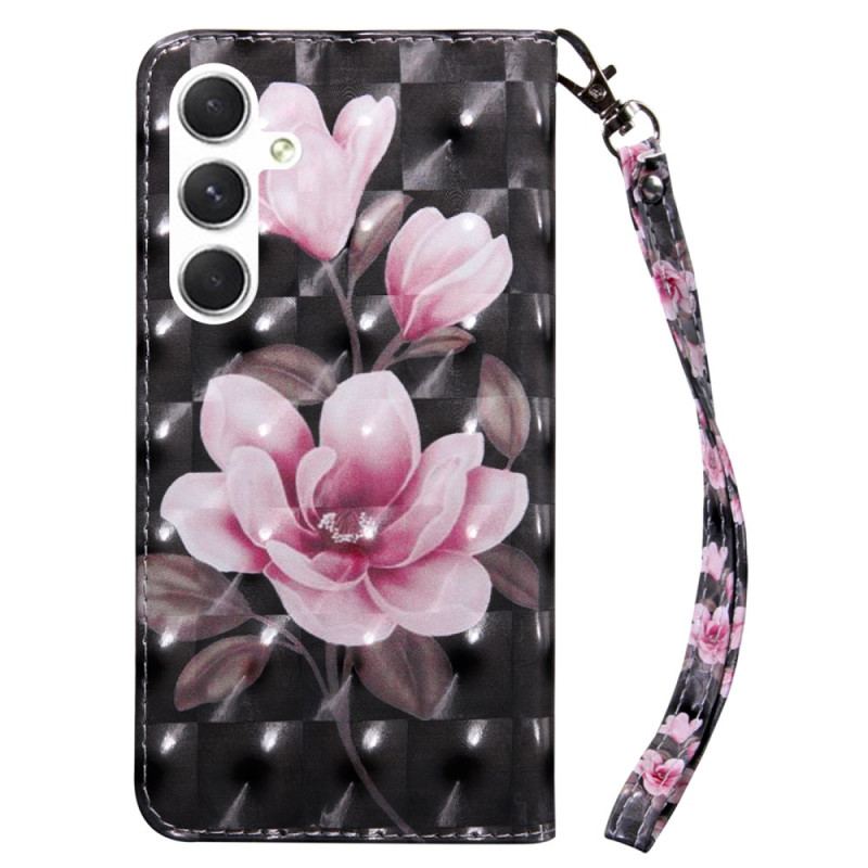 Flip Cover Samsung Galaxy S24 Plus 5g Lyserøde Blomster Med Rem