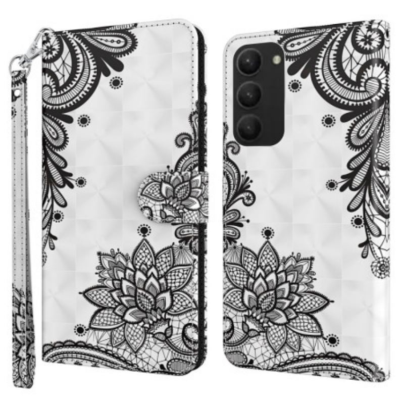 Flip Cover Til Samsung Galaxy S24 Plus 5g Blondeblomst Med Rem