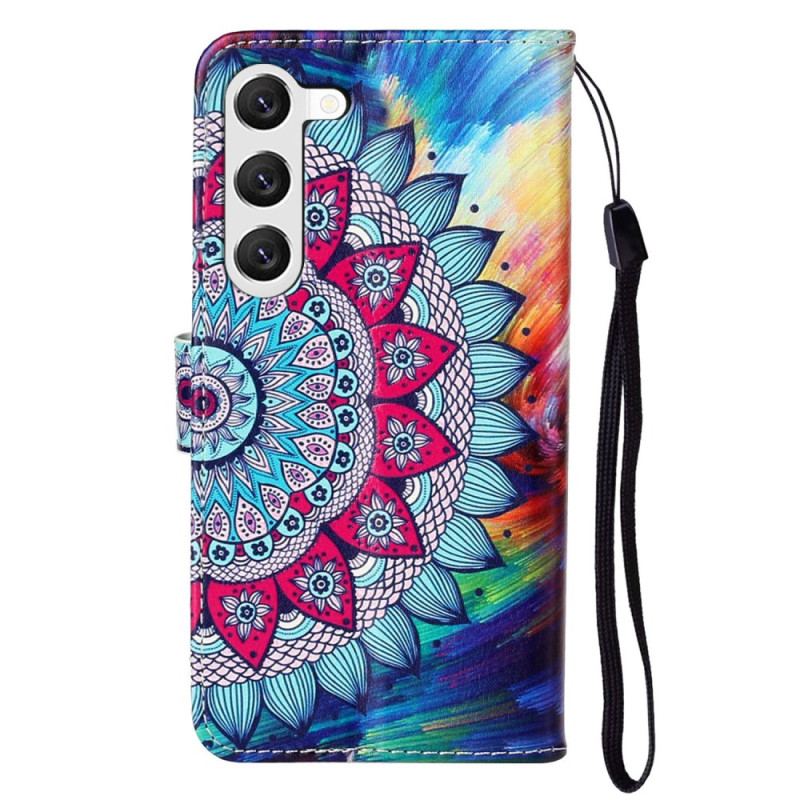 Flip Cover Til Samsung Galaxy S24 Plus 5g Mandala Blomst Med Rem