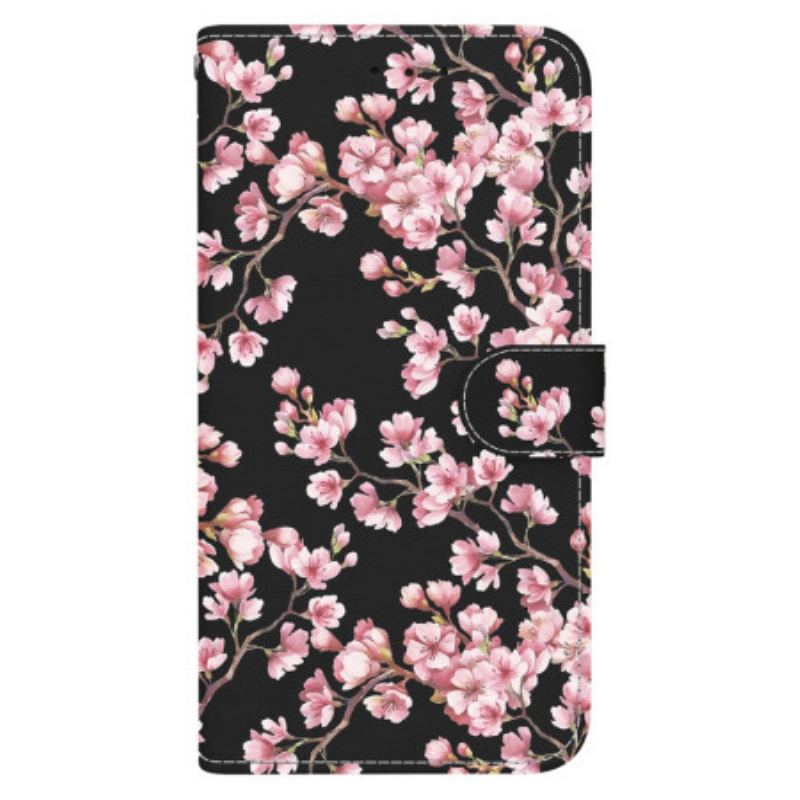 Læder Cover Samsung Galaxy S24 Plus 5g Omspændte Blommeblomster