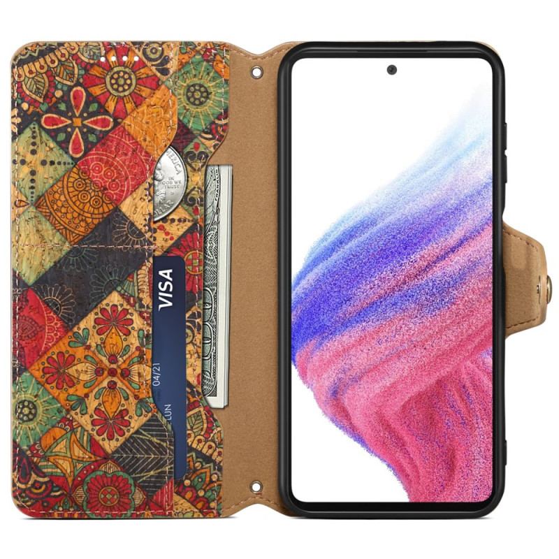 Læder Cover Samsung Galaxy S24 Plus 5g Telefon Etui Blomstertryk