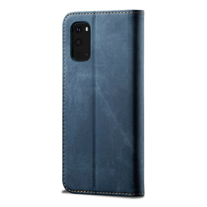 Cover Samsung Galaxy S20 Flip Cover Denim Stof