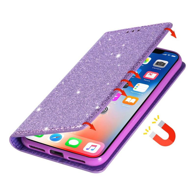 Cover Samsung Galaxy S20 Flip Cover Sequin Stil