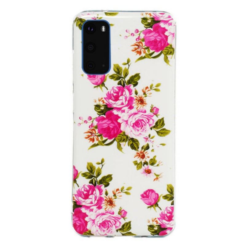 Cover Samsung Galaxy S20 Fluorescerende Liberty-blomster