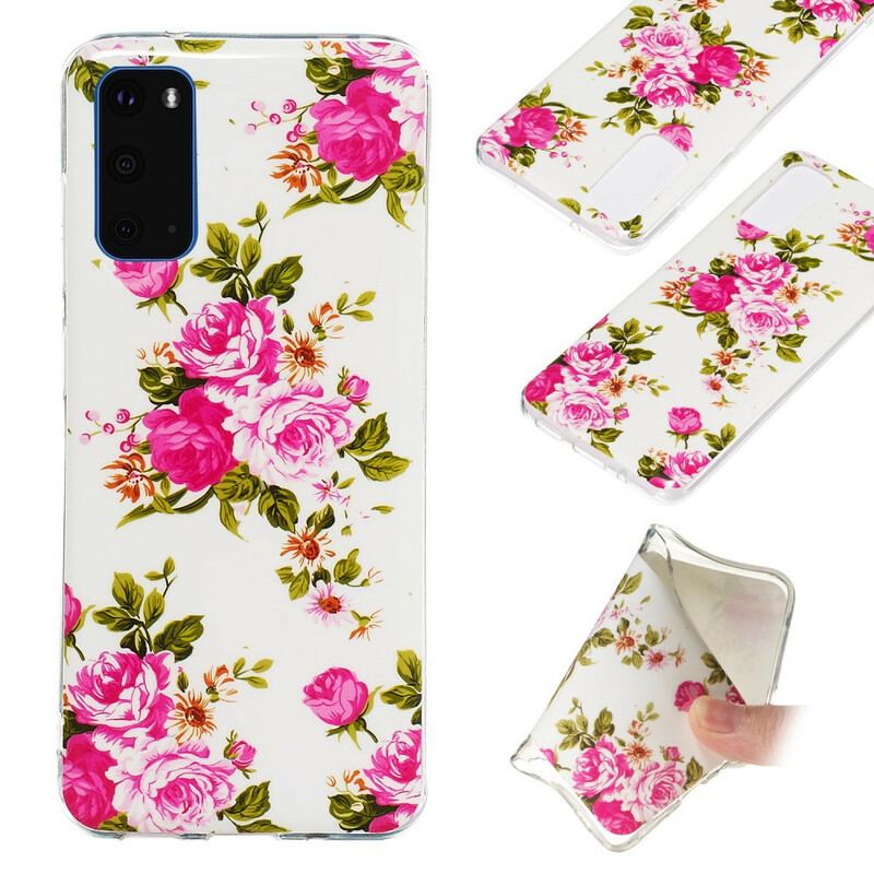 Cover Samsung Galaxy S20 Fluorescerende Liberty-blomster