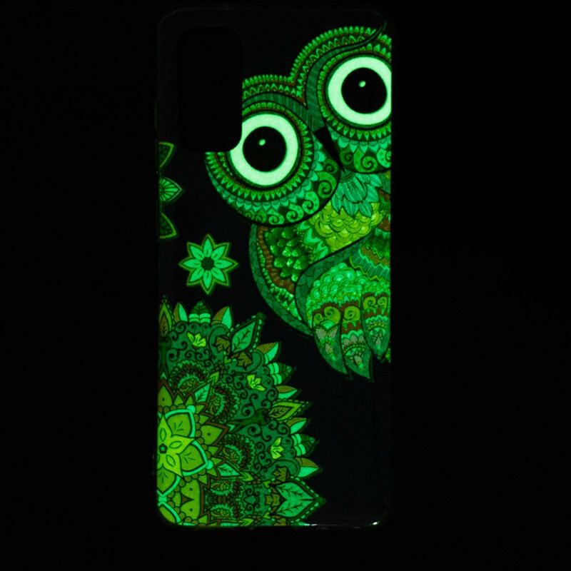 Cover Samsung Galaxy S20 Fluorescerende Ugle Mandala