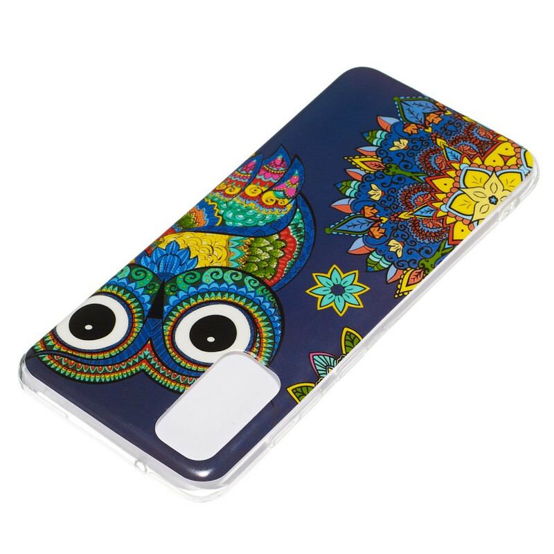 Cover Samsung Galaxy S20 Fluorescerende Ugle Mandala