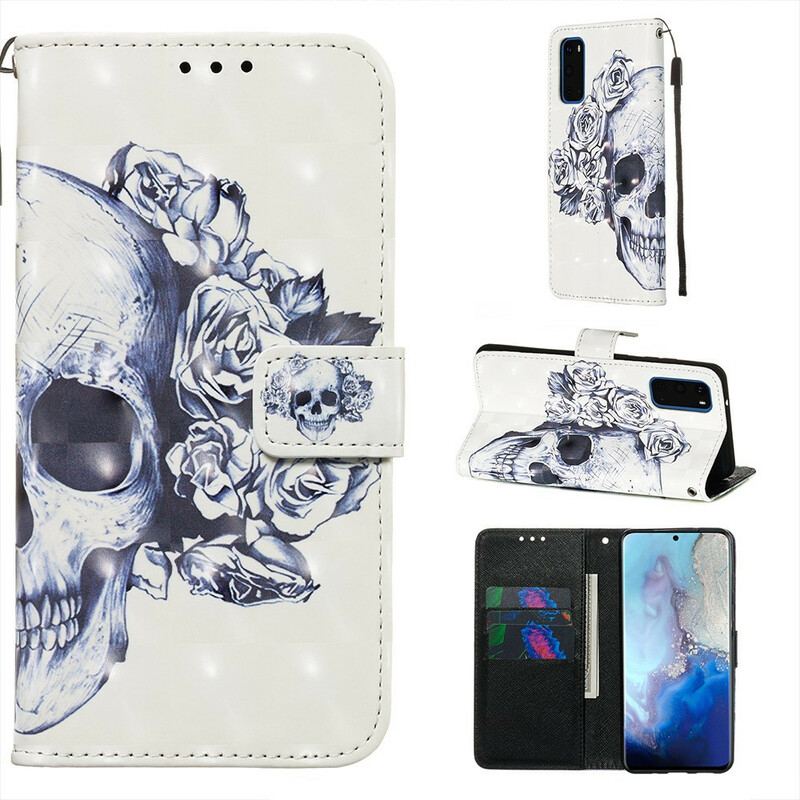 Flip Cover Samsung Galaxy S20 Blomstrende Kranie