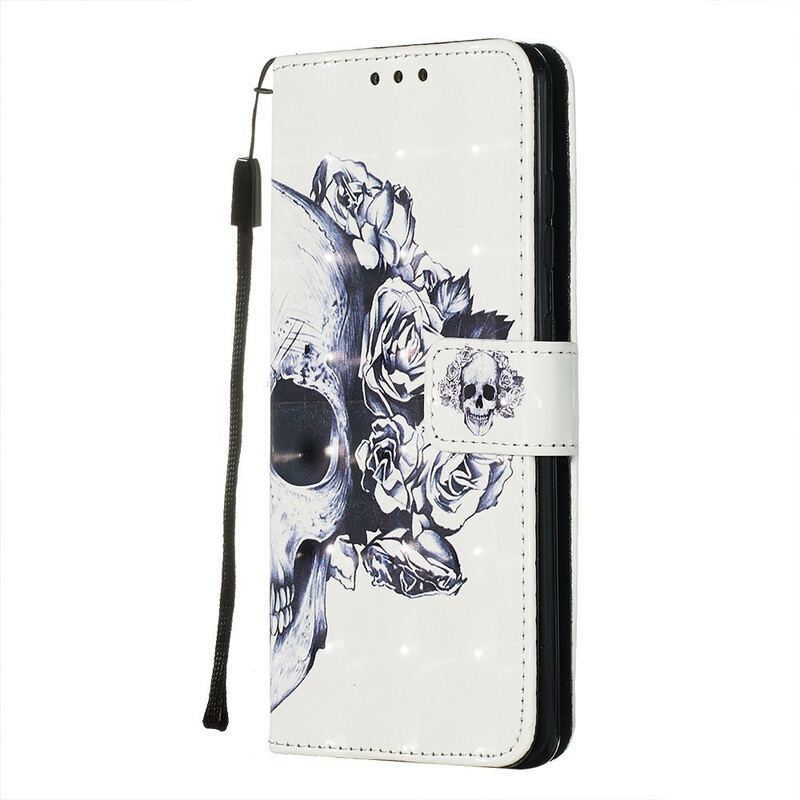 Flip Cover Samsung Galaxy S20 Blomstrende Kranie