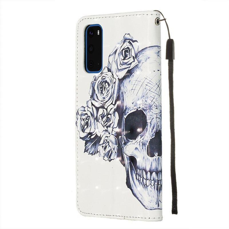 Flip Cover Samsung Galaxy S20 Blomstrende Kranie