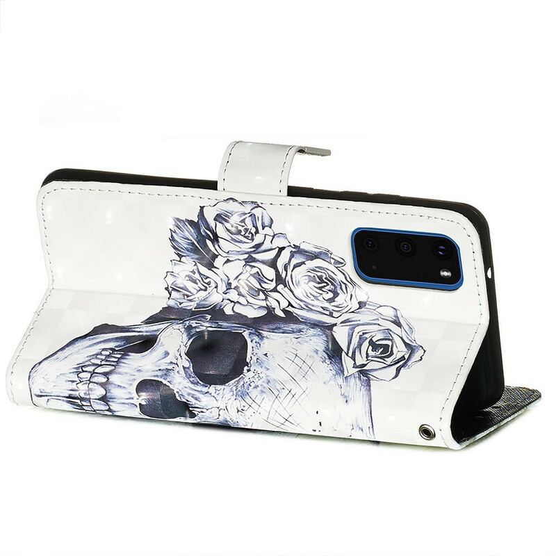 Flip Cover Samsung Galaxy S20 Blomstrende Kranie