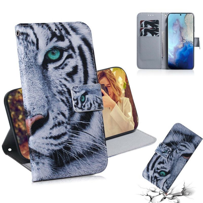 Flip Cover Samsung Galaxy S20 Tiger Ansigt