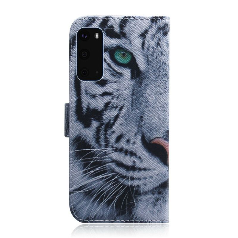 Flip Cover Samsung Galaxy S20 Tiger Ansigt