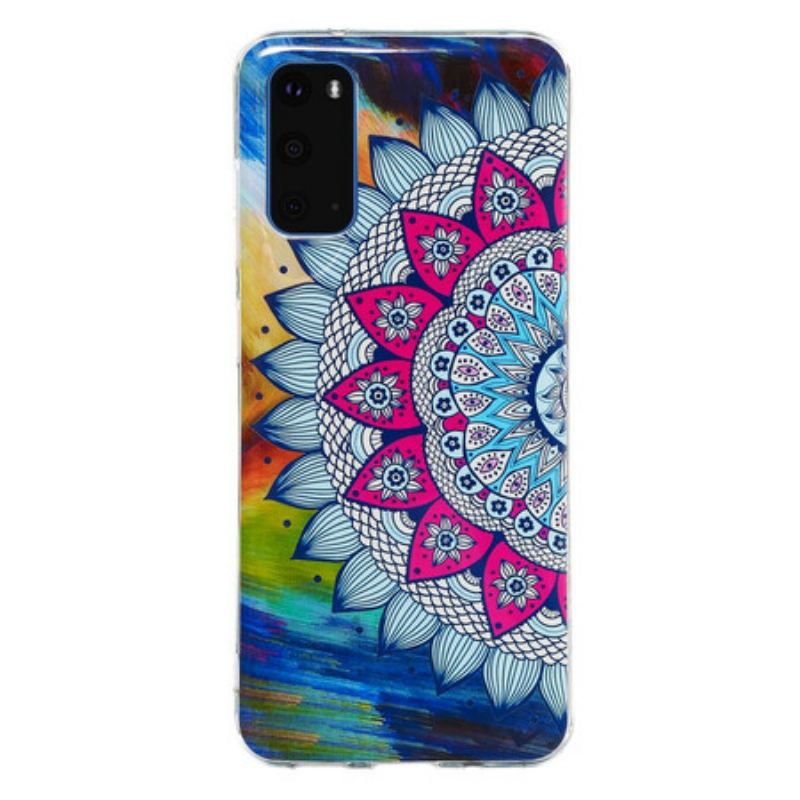 Mobilcover Samsung Galaxy S20 Fluorescerende Farverig Mandala