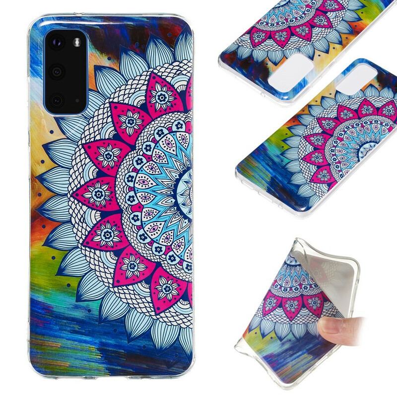 Mobilcover Samsung Galaxy S20 Fluorescerende Farverig Mandala