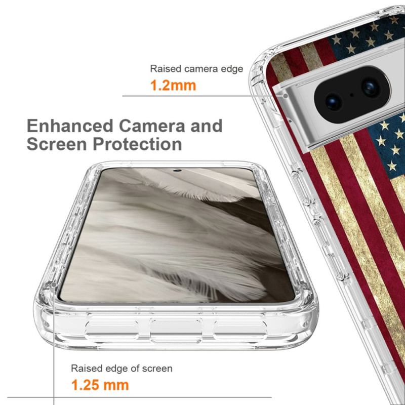 Cover Til Google Pixel 8 Forstærket Amerikansk Flag