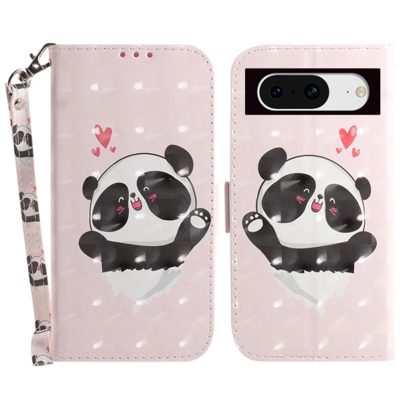 Flip Cover Google Pixel 8 Panda Love Med Rem