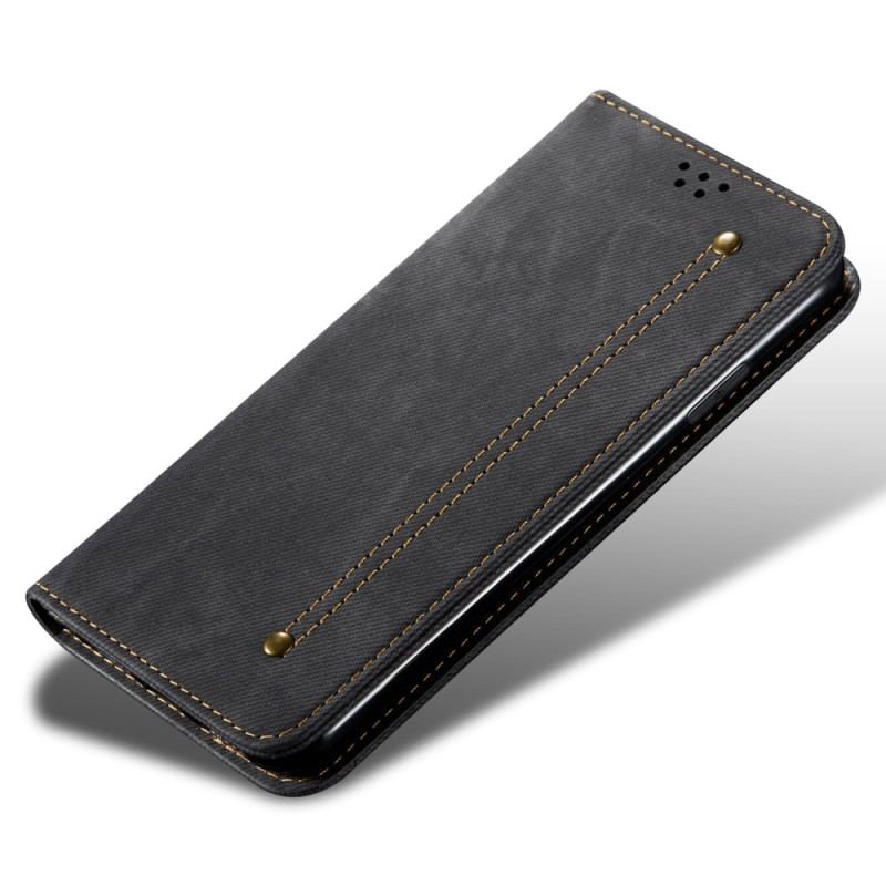 Læder Cover Google Pixel 8 Telefon Etui Jeansstof