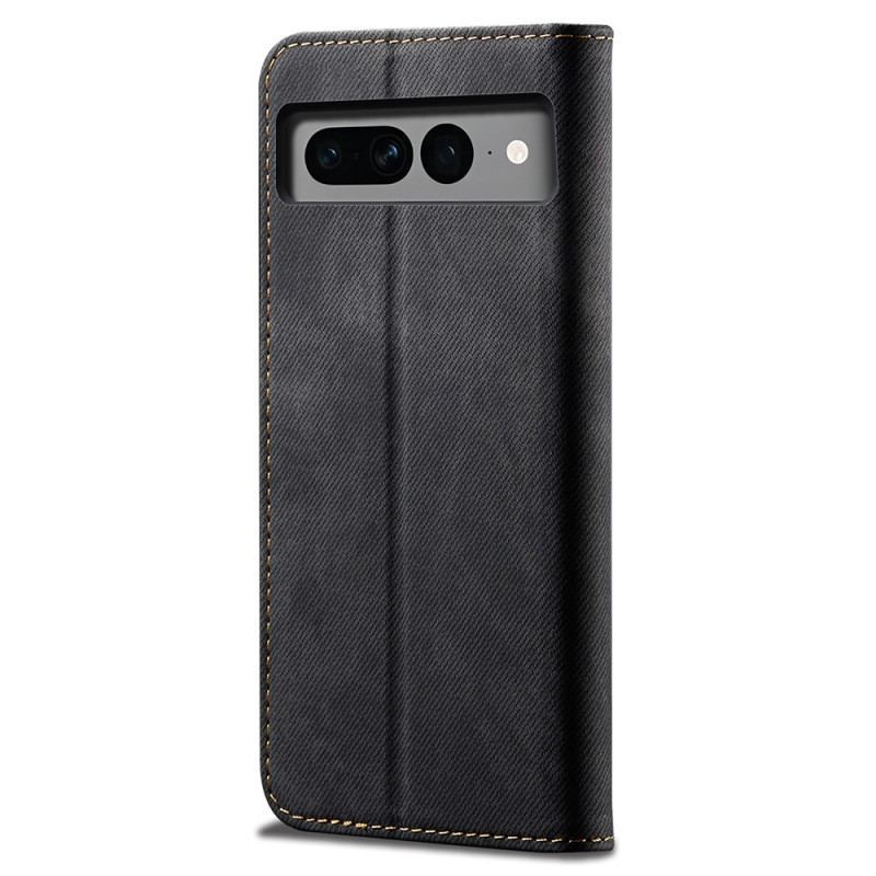 Læder Cover Google Pixel 8 Telefon Etui Jeansstof