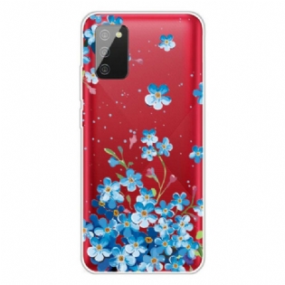 Cover Samsung Galaxy A02s Blå Blomster