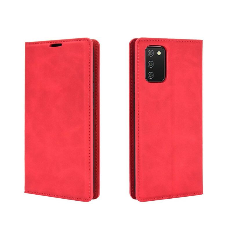 Cover Samsung Galaxy A02s Flip Cover Blødt Lædereffekt