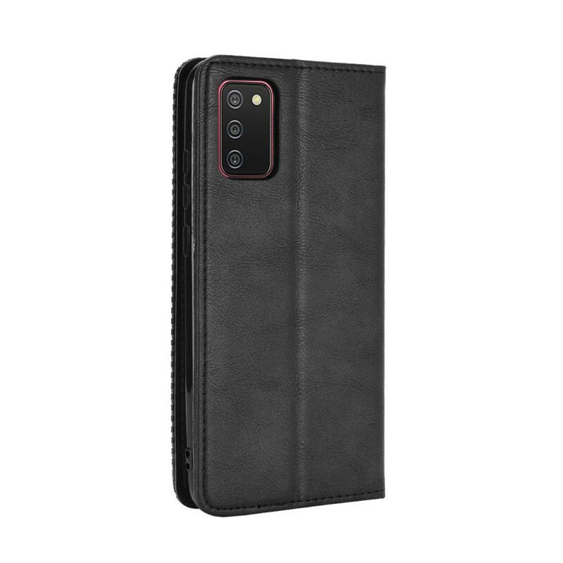 Cover Samsung Galaxy A02s Flip Cover Stiliseret Vintage Lædereffekt