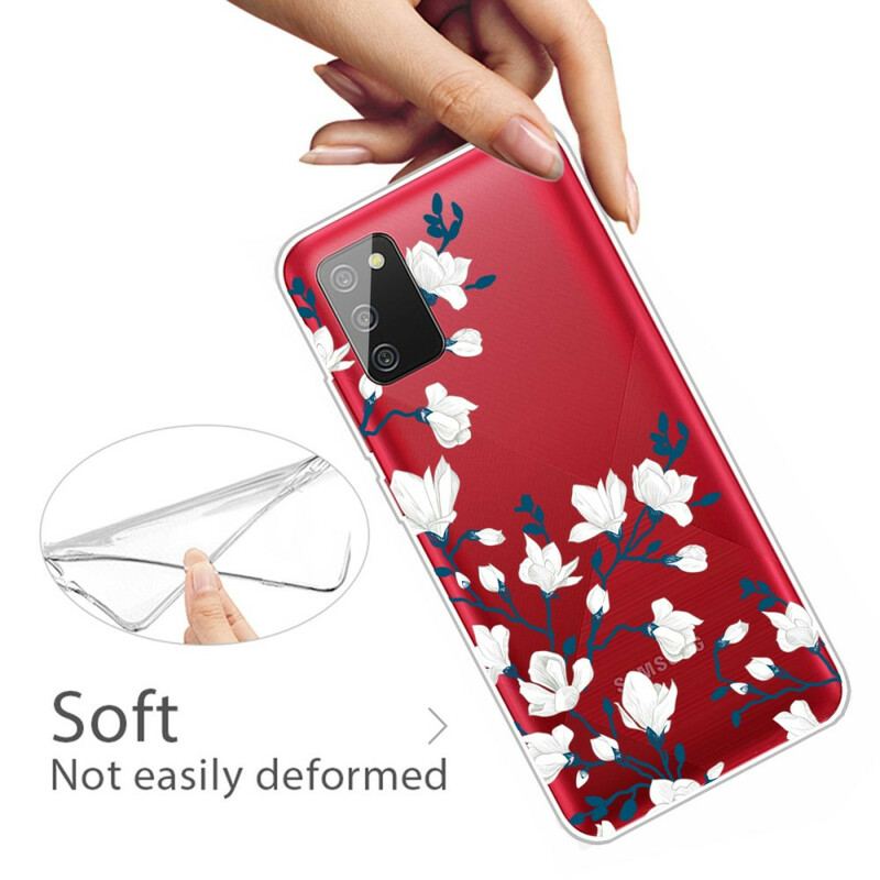 Cover Samsung Galaxy A02s Hvide Blomster