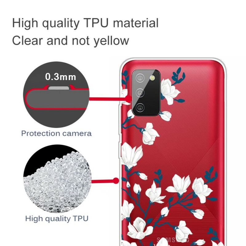 Cover Samsung Galaxy A02s Hvide Blomster