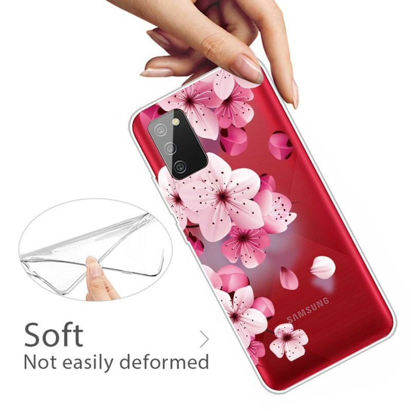 Cover Samsung Galaxy A02s Små Lyserøde Blomster