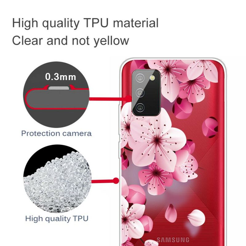 Cover Samsung Galaxy A02s Små Lyserøde Blomster