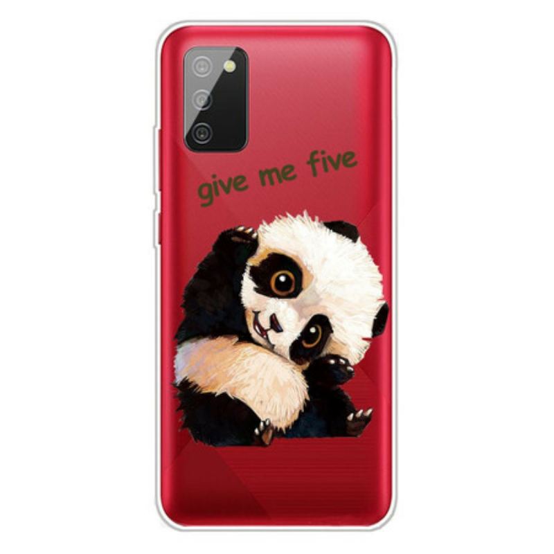 Cover Samsung Galaxy A02s Sømløs Panda Giv Me Five