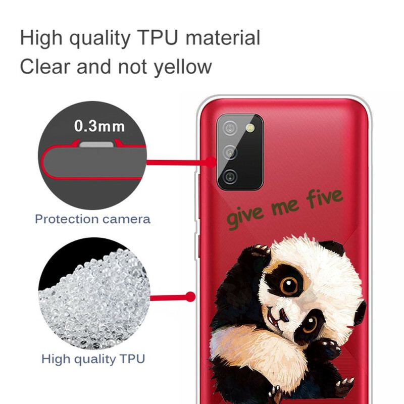 Cover Samsung Galaxy A02s Sømløs Panda Giv Me Five