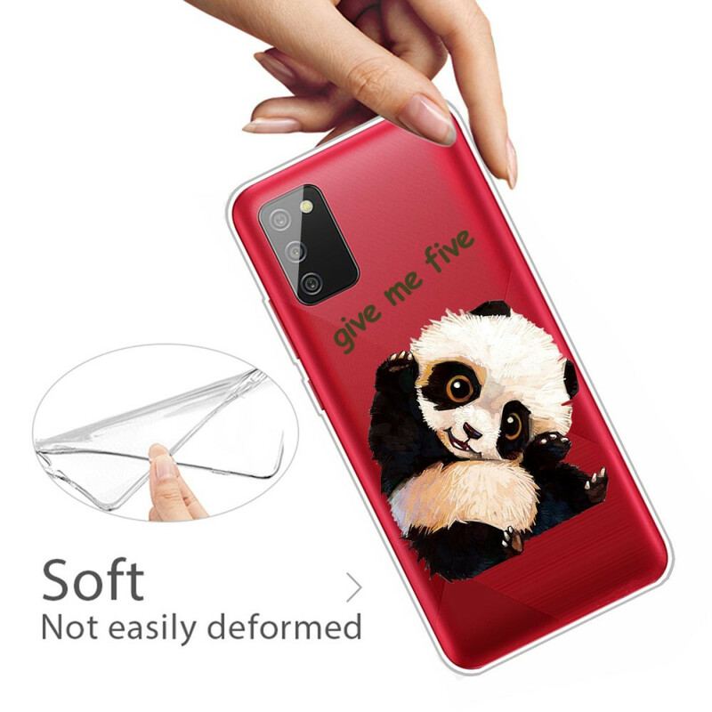 Cover Samsung Galaxy A02s Sømløs Panda Giv Me Five