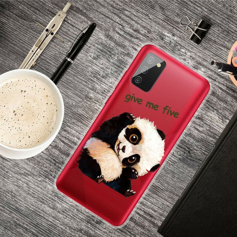 Cover Samsung Galaxy A02s Sømløs Panda Giv Me Five