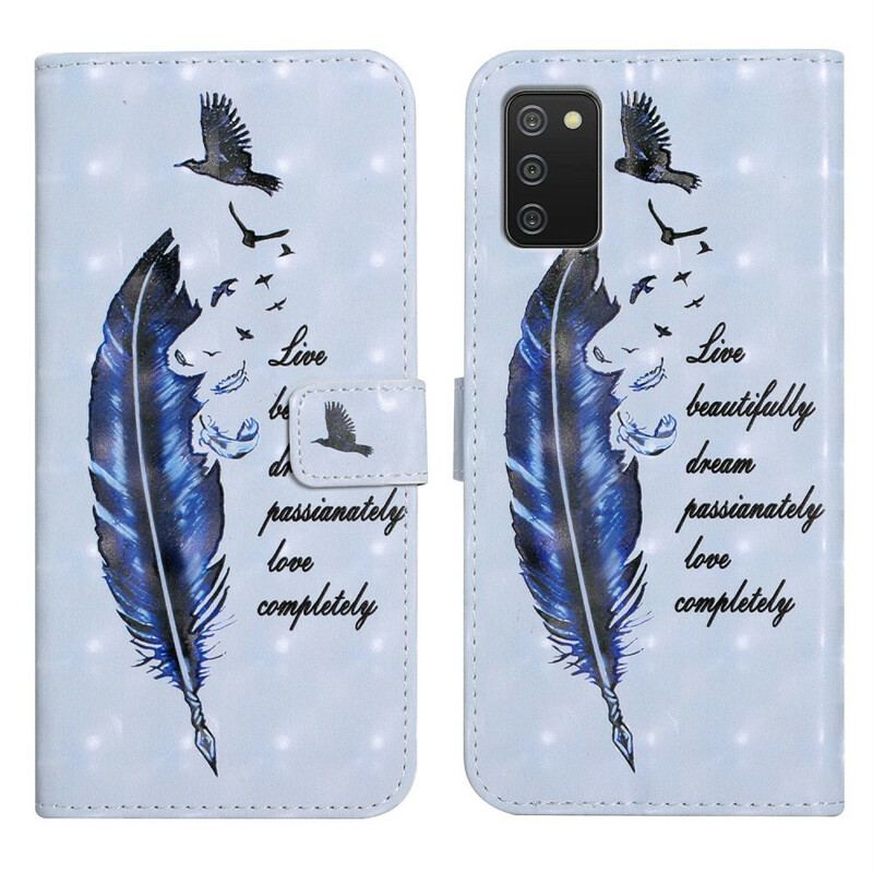 Flip Cover Samsung Galaxy A02s Fjer Før Du Flyver