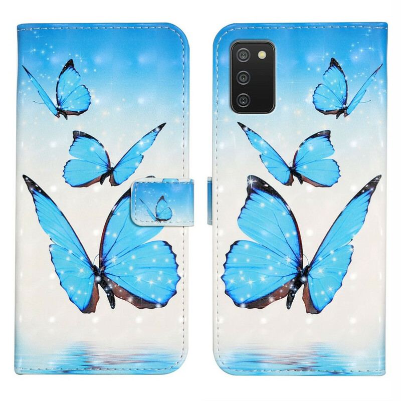 Flip Cover Samsung Galaxy A02s Flugt Af Sommerfugle