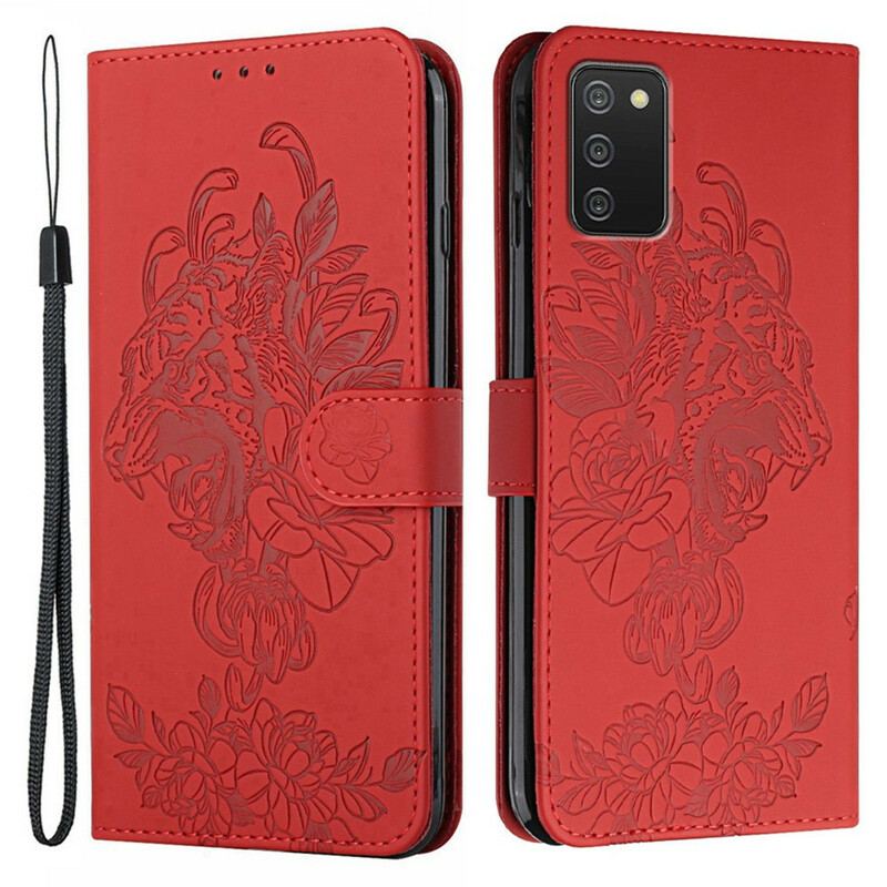 Flip Cover Samsung Galaxy A02s Med Snor Barok Strappy Tiger