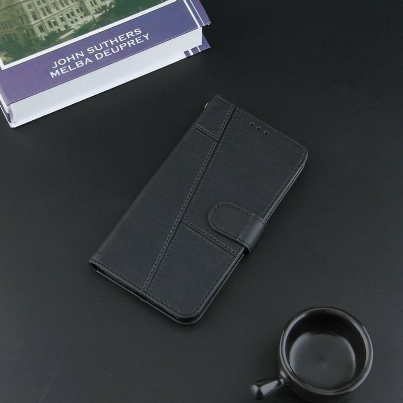 Flip Cover Samsung Galaxy A02s Med Snor Strappy Geo Lædereffekt