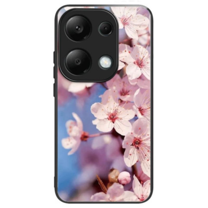 Cover Til Xiaomi Redmi Note 13 Pro 4g Ferskenblomster Af Hærdet Glas