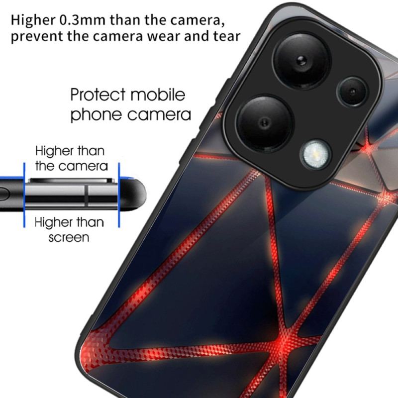 Cover Til Xiaomi Redmi Note 13 Pro 4g Røde Trekanter Af Hærdet Glas