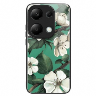 Cover Xiaomi Redmi Note 13 Pro 4g Hvide Blomster Af Hærdet Glas