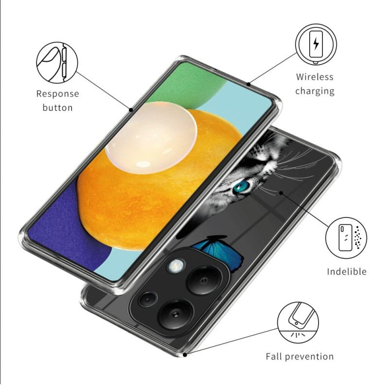 Cover Xiaomi Redmi Note 13 Pro 4g Kat Og Sommerfugl