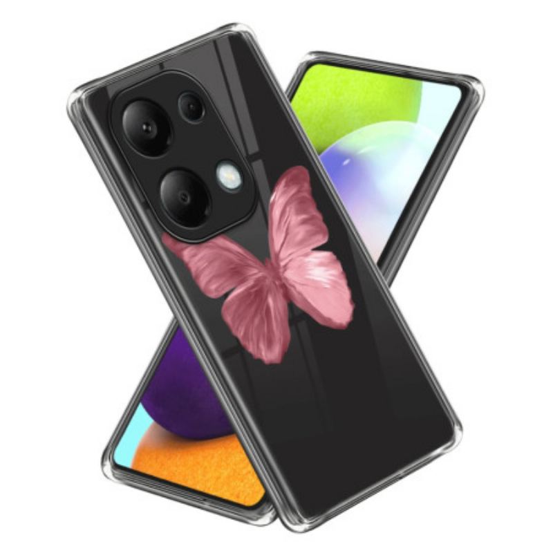 Cover Xiaomi Redmi Note 13 Pro 4g Lyserød Sommerfugl