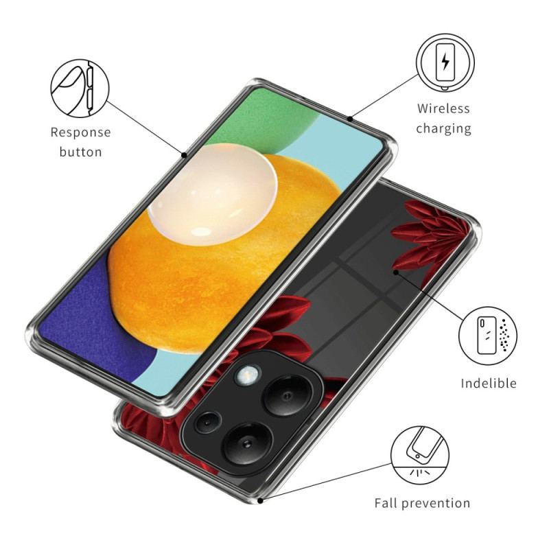 Cover Xiaomi Redmi Note 13 Pro 4g Rød Blomst