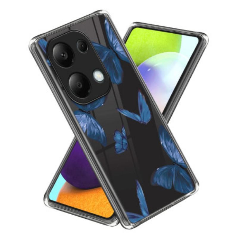 Cover Xiaomi Redmi Note 13 Pro 4g Telefon Etui Blå Sommerfugle