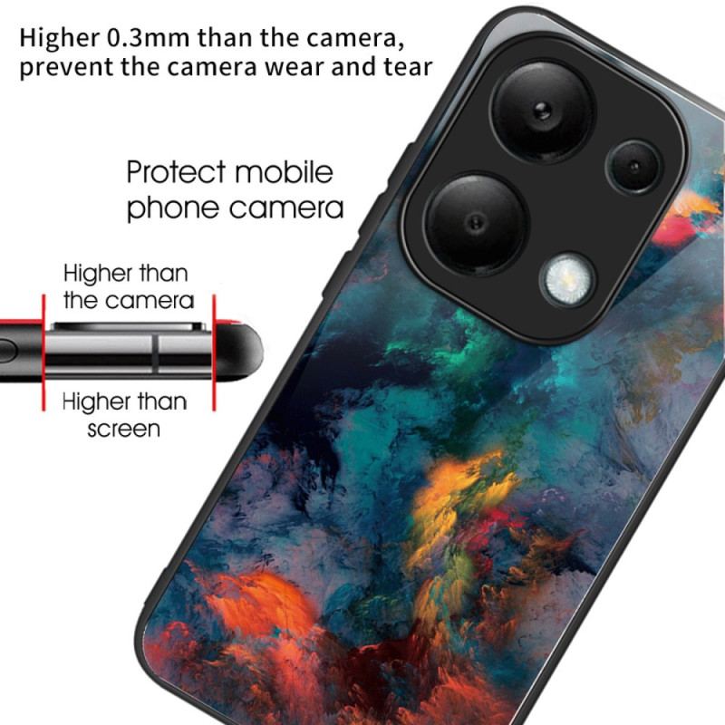 Cover Xiaomi Redmi Note 13 Pro 4g Telefon Etui Hærdet Glasfarvede Skyer