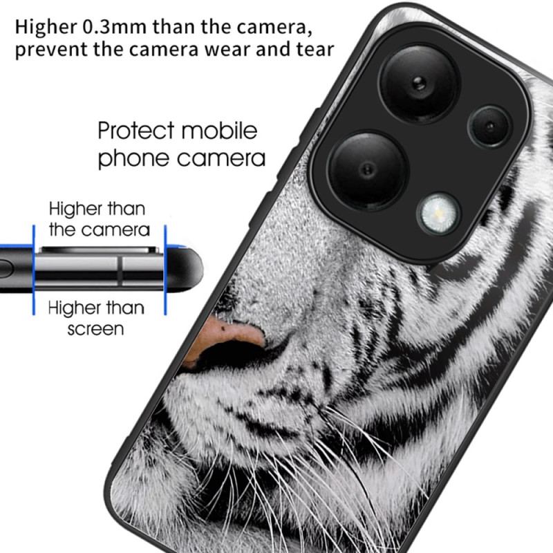 Cover Xiaomi Redmi Note 13 Pro 4g Tigerhoved Hærdet Glas