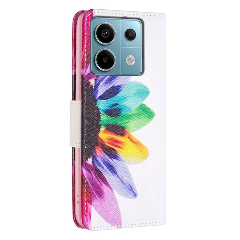 Flip Cover Til Xiaomi Redmi Note 13 Pro 4g Akvarelblomst