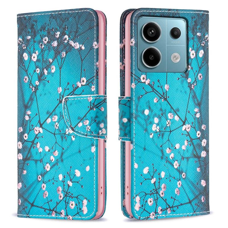 Flip Cover Til Xiaomi Redmi Note 13 Pro 4g Blomstrende Grene