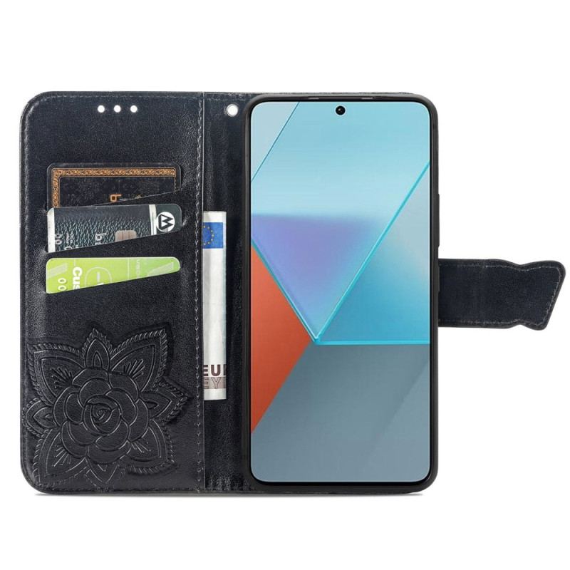 Flip Cover Xiaomi Redmi Note 13 Pro 4g Barok Sommerfugl Med Rem